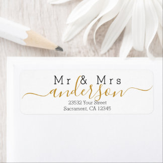 Personalised Modern Mr and Mrs Family Name Return