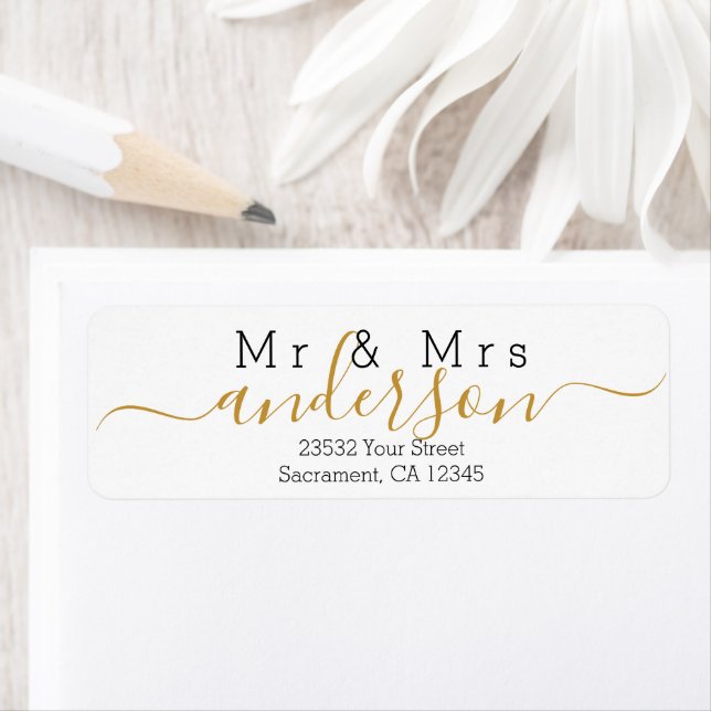 Personalised Modern Mr and Mrs Family Name Return (Insitu)