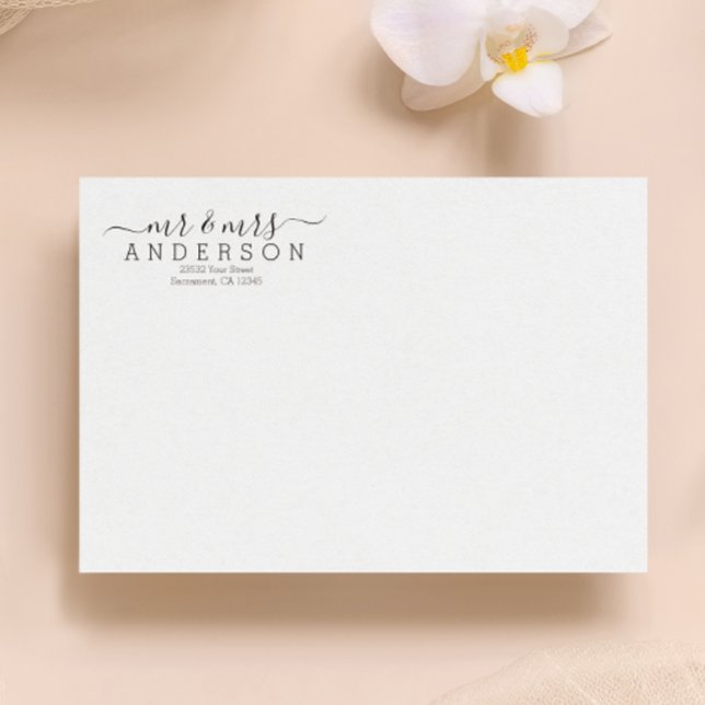 Personalised Modern Mr and Mrs Family Name Return (Creator Uploaded)