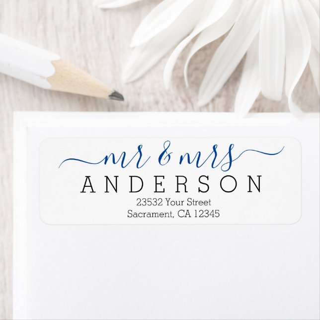 Personalised Modern Mr and Mrs Family Name Return (Insitu)