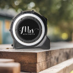 Personalised Modern Mrs Newlywed Typography<br><div class="desc">Personalised Modern Mrs Newlywed Typography Tape Measure. This fun Mrs. tape measure is a great gift for the bride, or rather the future Mrs! A stylish bridal bag tag, perfect for newlywed Mrs., future Mrs., or Mrs. Bride to Be! Personalise this stylish tape measure to make it custom for honeymoon,...</div>