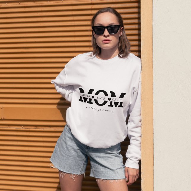 Personalised Modern Mum Kids  Name Mothers Day  Sweatshirt (Creator Uploaded)
