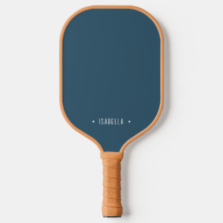 Personalised Modern Muted Blue Name Pickleball Paddle