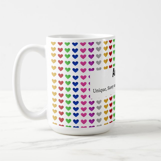 Personalised modern  Name Meaning Definition  Coffee Mug (Left)
