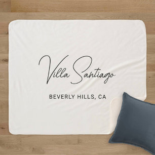 Personalised Modern Name of Home Residence Sherpa Blanket