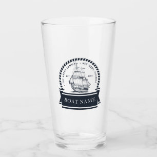 Personalised Modern Nautical Blue Glass