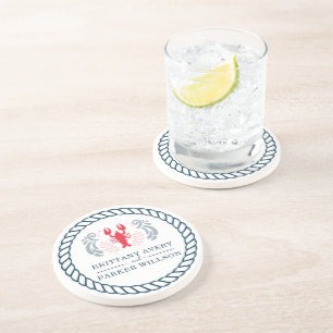 Personalised Modern Nautical Wedding Coaster