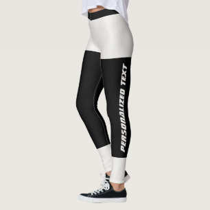 Personalised Modern Neutral Cute Black Custom Made Leggings