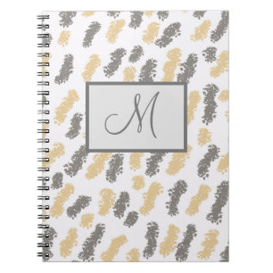 Personalised Modern NotebookTaupe Grey Swish Notebook