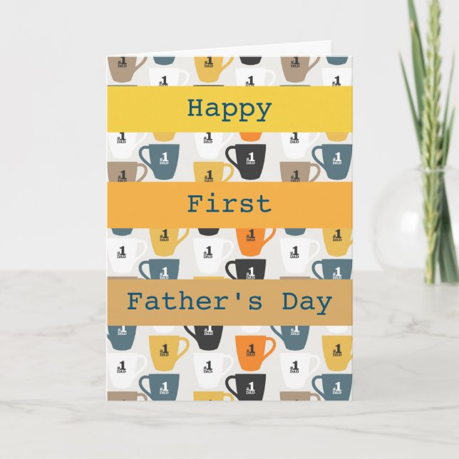 Personalised Modern Number 1 Father's day  Card (Front)