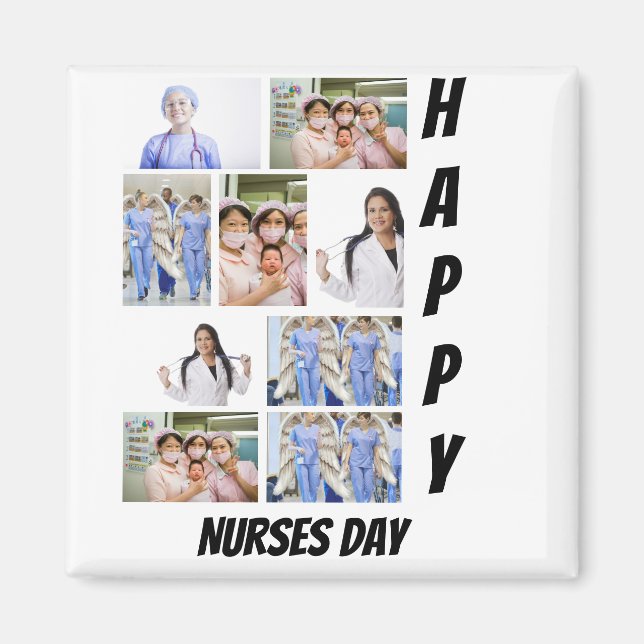 Personalised Modern Nurses Day 9  Photo Collage    Magnet (Front)