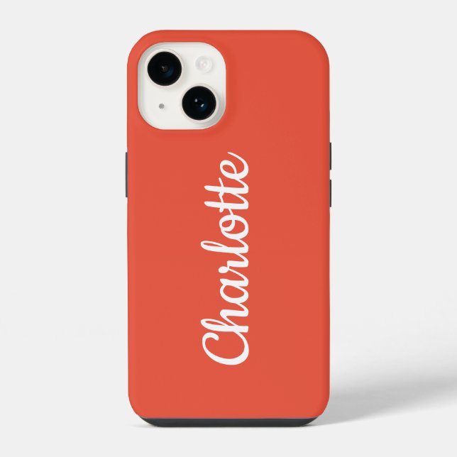 Personalised Modern Orange iPhone Case (Back)