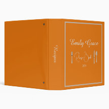 Personalised Modern Orange Script Recipe