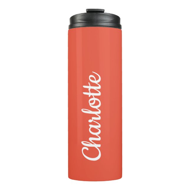 Personalised Modern Orange Thermal Tumbler (Front)