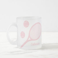 Personalised Modern Pastel Pink Tennis Ball Racket