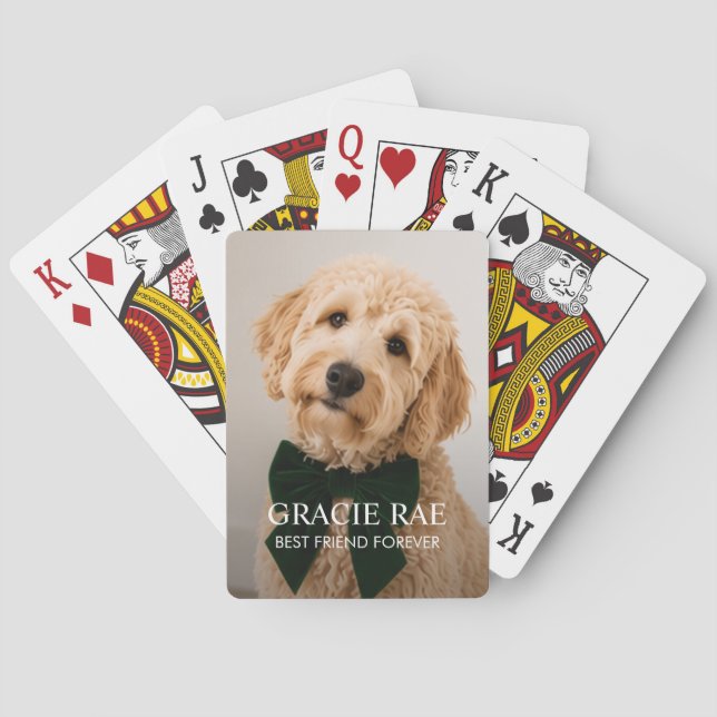 Personalised Modern Pet Dog Photo Playing Cards (Back)