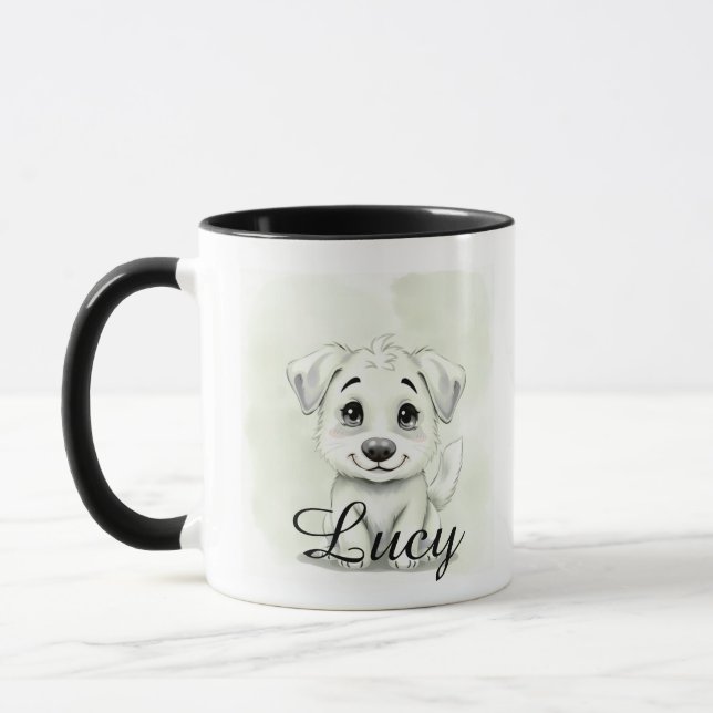 Personalised Modern Pet Mug With Minimal Typograph (Left)