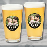 Personalised Modern Photo Best Dad Glass<br><div class="desc">Personalised Modern Photo Best Dad Ever Beer Glass. This custom beer glass is a heartfelt way to celebrate your dad as the “Best Dad Ever.” The design appears on two sides of the pint glass, showcasing bold, modern typography with the option to say “Best Dad Ever” or “Best Dad By...</div>