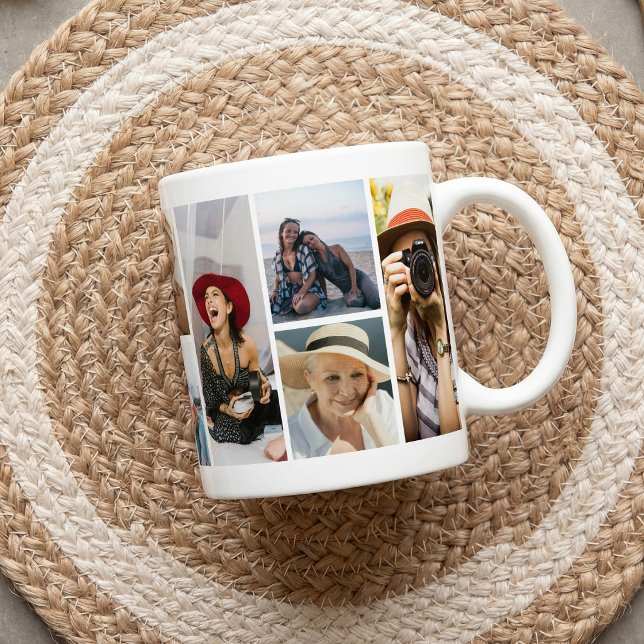 Personalised Modern Photo Collage Gift Coffee Mug (Creator Uploaded)