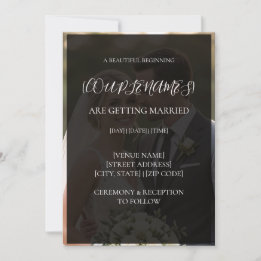 Personalised Modern Photo Overlay Wedding Invitation