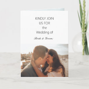 Personalised Modern Photo Script Wedding  Invitation