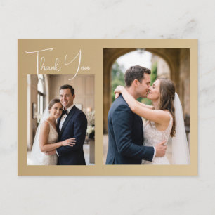 Personalised Modern Photo Wedding Thank You Postcard