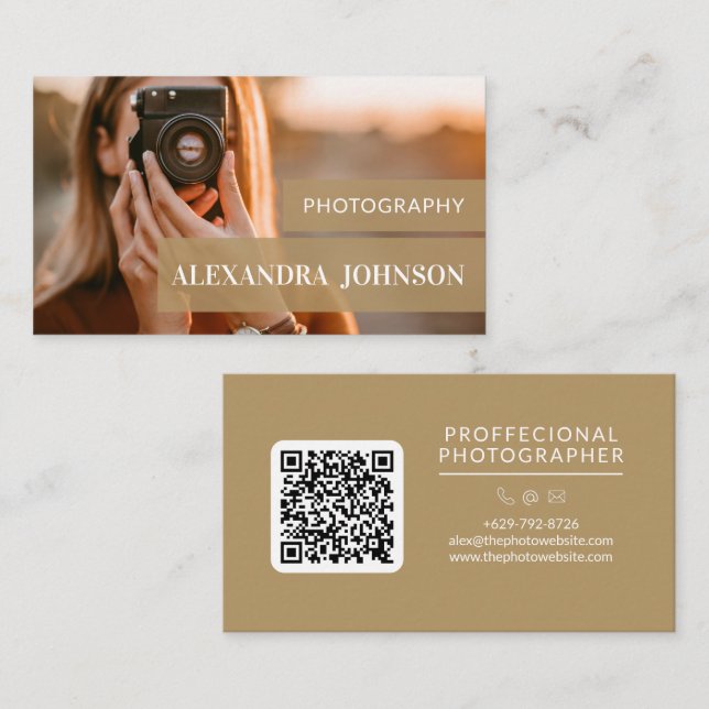 Personalised & Modern Photographer Business Card (Front/Back)