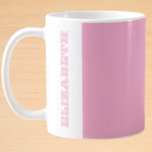 Personalised Modern Pink Block Name Coffee Mug (Creator Uploaded)