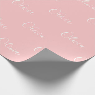 Personalised Modern Pink Script Name Wrapping Paper