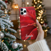 Personalised Modern Poinsettia Phone Case