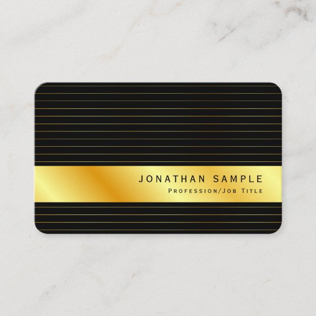 Personalised Modern Professional Elegant Gold Look Business Card (Front)