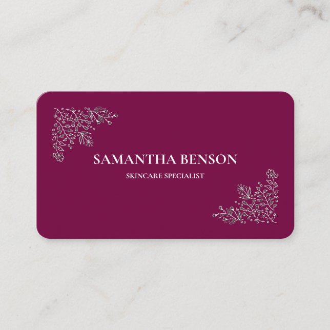 Personalised Modern Professional Skincare Business Card (Front)