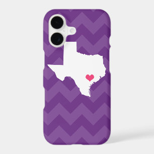 Personalised Modern Purple Chevron Texas Heart