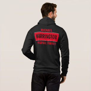 Personalised Modern Red and Black Personal Trainer Hoodie