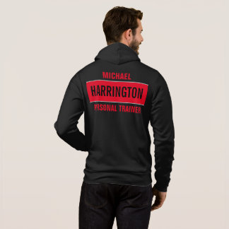 Personalised Modern Red and Black Personal Trainer Hoodie