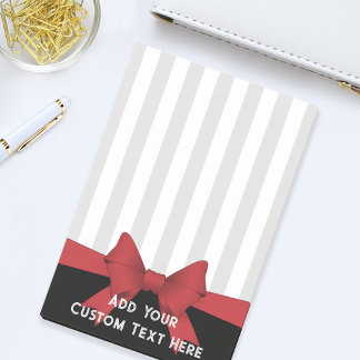 Personalised Modern Red Bow Ribbon Striped Post-it Notes