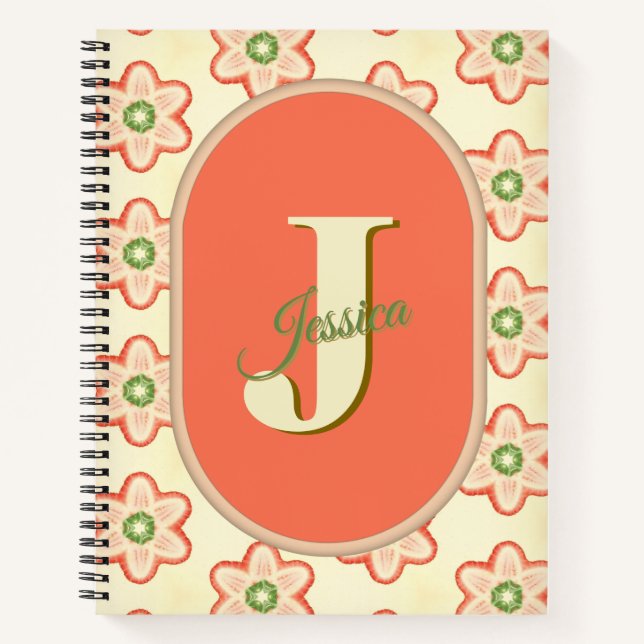 Personalised Modern Retro Monogram Notebook  (Front)