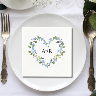 Personalised Modern Rustic Greenery Floral Wedding Napkin