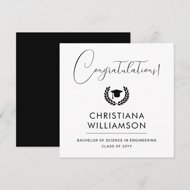 Personalised Modern School and College Graduation Card (Front/Back)