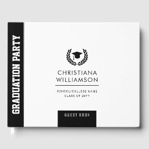 Personalised Modern School and College Graduation Guest Book
