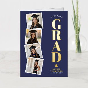 Personalised Modern School College Graduation Foil Greeting Card