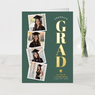 Personalised Modern School College Graduation Foil Greeting Card