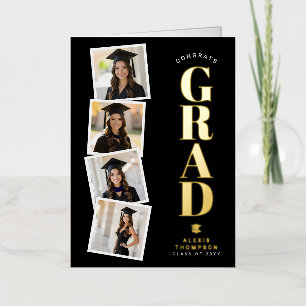 Personalised Modern School College Graduation Foil Greeting Card