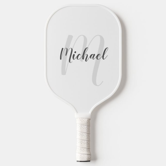Personalised Modern Script Monogram and Name Pickleball Paddle (Front)