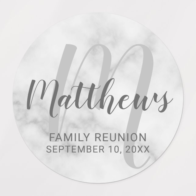 Personalised Modern Script Monogram & Family Name  (Design 1)