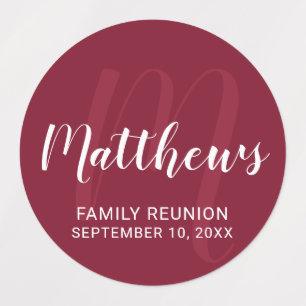 Personalised Modern Script Monogram & Family Name