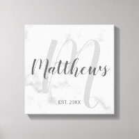 Personalised Modern Script Monogram & Family Name