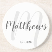 Personalised Modern Script Monogram & Family Name