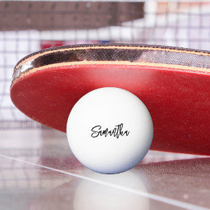 Personalised Modern Script Monogram name Ping Pong Ball