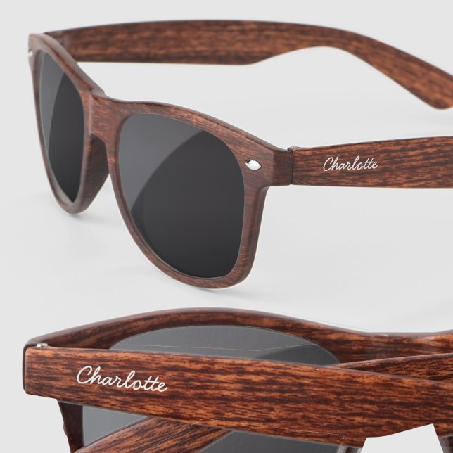 Personalised Modern Script Name Sunglasses (Personalized custom name modern script typography sunglasses)